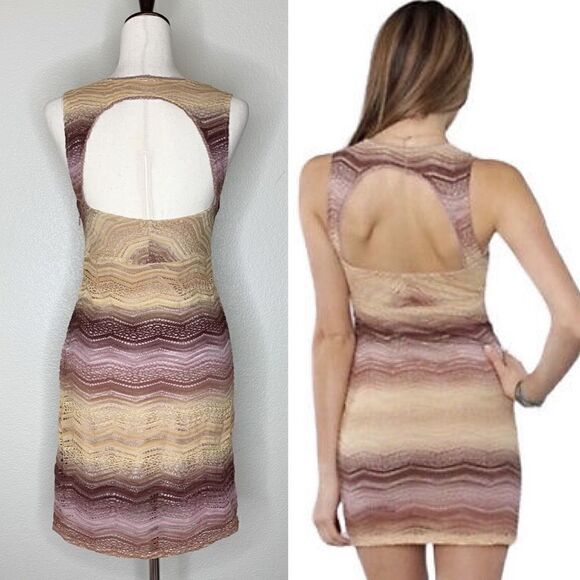 Free People Size 12 All You Ever Wanted Crochet Ombre Bodycon Dress - Picture 8 of 15
